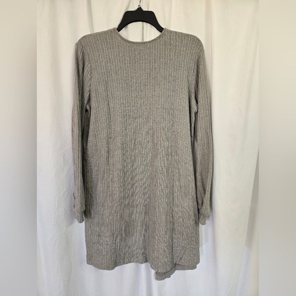 Blu Pepper Cozy Life Ribbed Gray Cardigan NWT. Size L - Picture 4 of 9